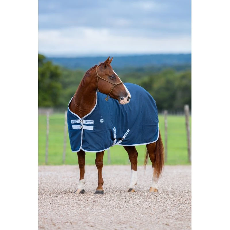 Amigo Polyester Stable Sheet - Navy/Silver 4 Amigo Polyester Stable Sheet - Navy/Silver - Image 2
