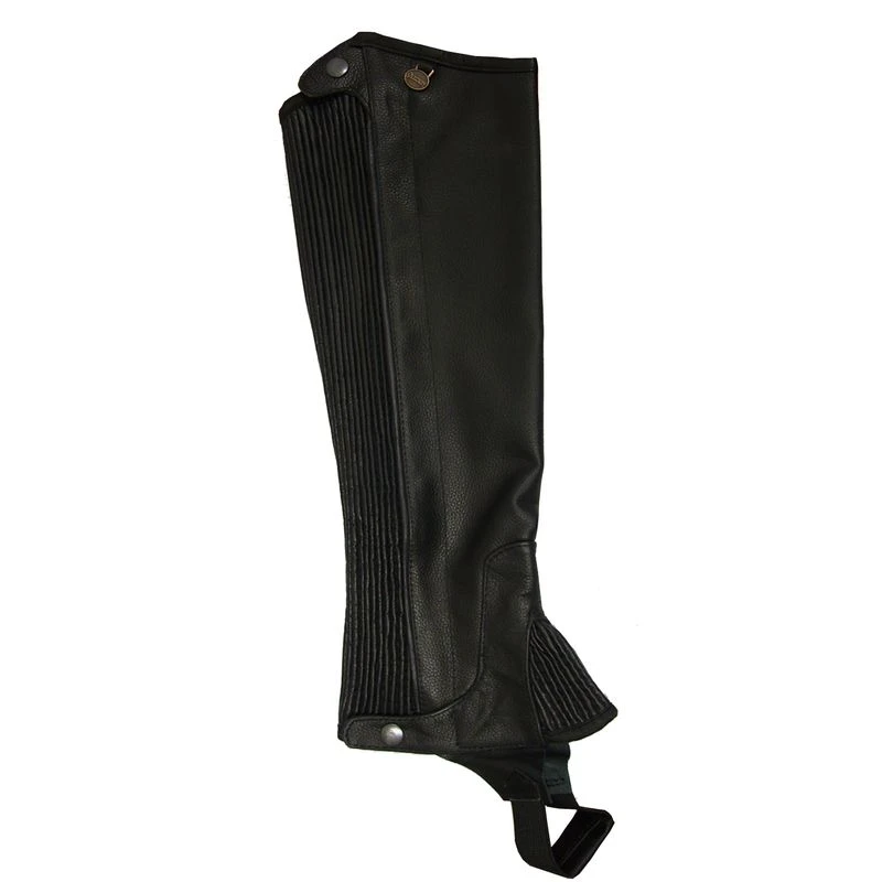Ovation Kids' Pro Topgrain Half Chaps - Black 3 Ovation Kids' Pro Topgrain Half Chaps - Black