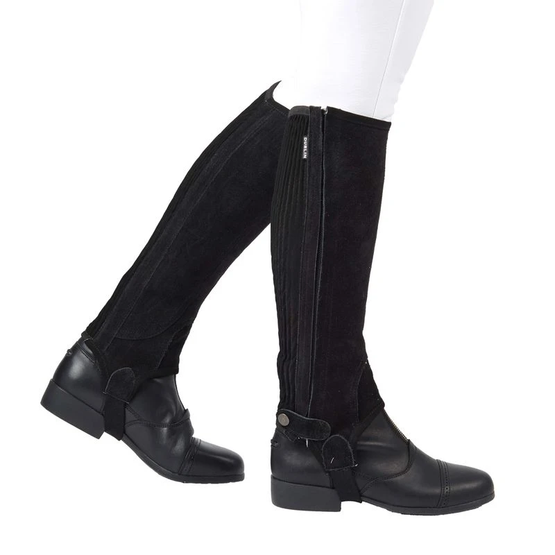 Dublin Kids' Suede Half Chaps II - Black 3 Dublin Kids' Suede Half Chaps II - Black