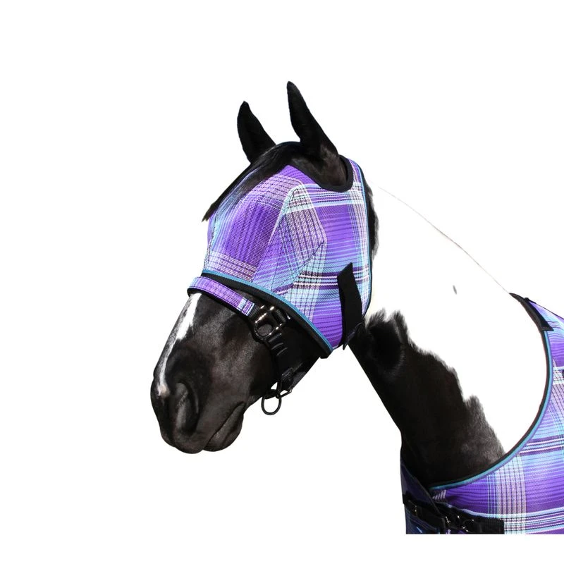 Kensington Signature Fly Mask W/Web Trim - Lavender Mint 4 Kensington Signature Fly Mask W/Web Trim - Lavender Mint - Image 2