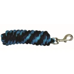 Western Rawhide 10' Poly Lead W/Brass Plated Snap - Navy/Blue/Turquoise