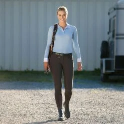 Horze Women's Grand Prix Knee Patch Breeches - Dark Brown -The Equestrian Shop 378553 800 800