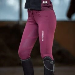 B Vertigo Women's Meghan Silicone Full Seat Breeches - Vineyard Wine -The Equestrian Shop 384386 800 800