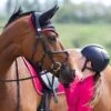Woof Wear Ergonomic Ear Net - Black/Berry -The Equestrian Shop 389138 800 800