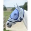 Bucas Buzz-Off Deluxe Fly Mask W/Ears - Silver/Navy -The Equestrian Shop 402022 800 800