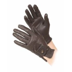 Shires Aubrion Leather Riding Gloves - Brown