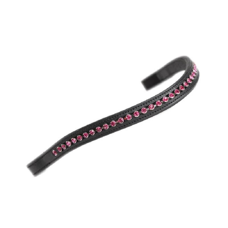 Shires Aviemore Large Diamante Browband - Black/Pink 3 Shires Aviemore Large Diamante Browband - Black/Pink