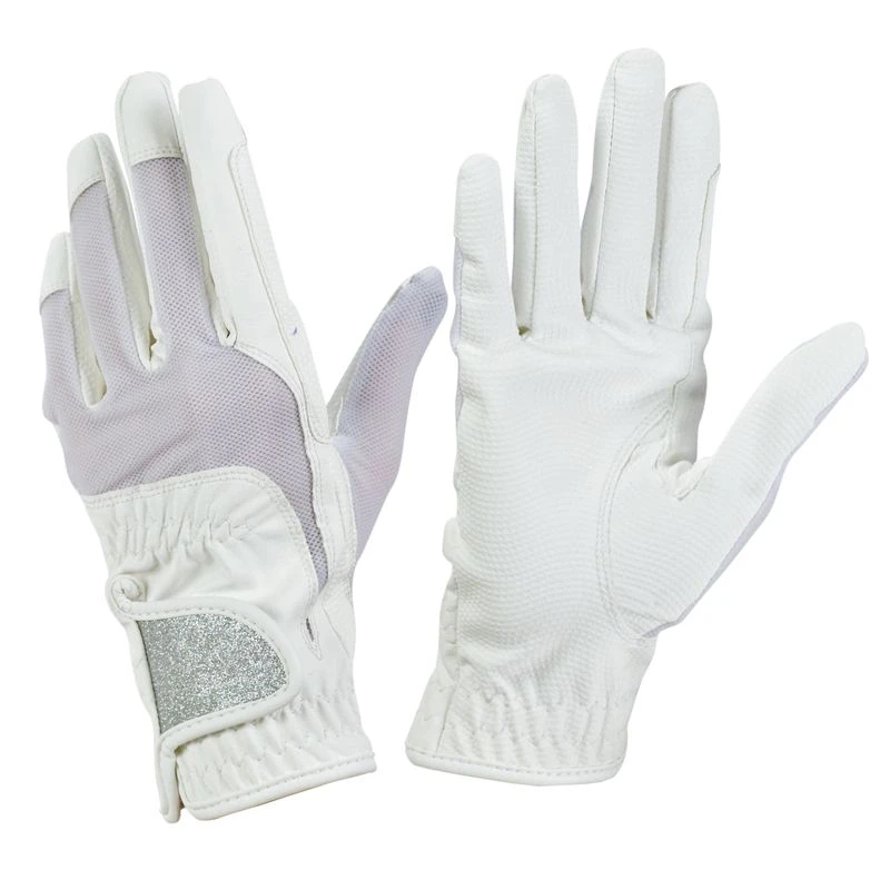 Ovation Women's Pro-Grip Glitter Show Gloves - White 3 Ovation Women's Pro-Grip Glitter Show Gloves - White