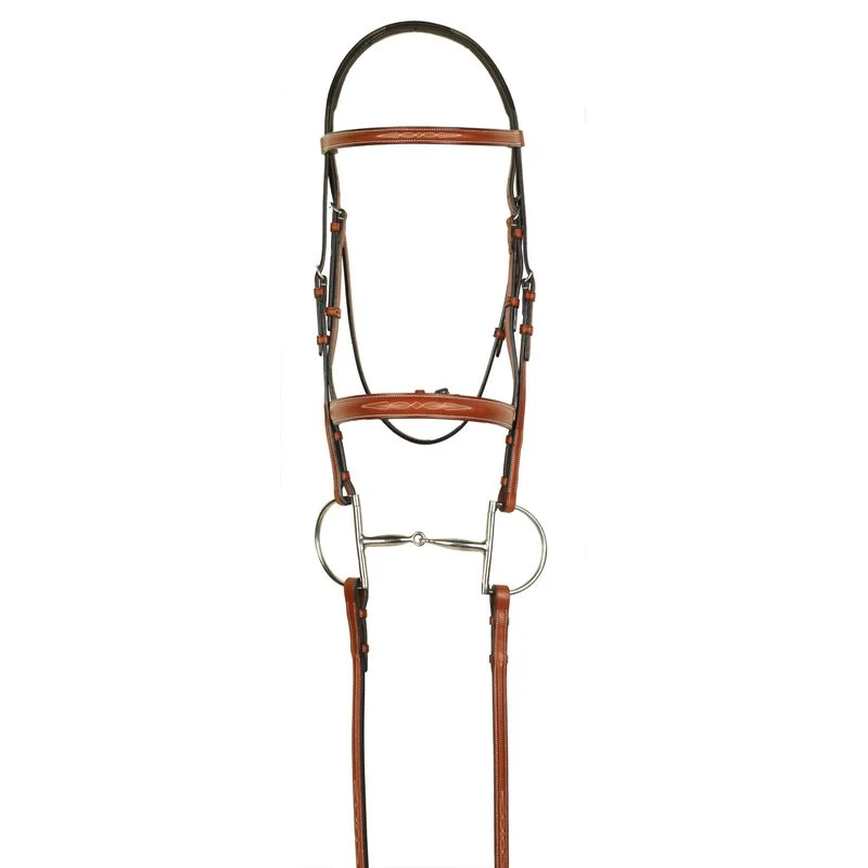 Aramas Fancy Raised Bridle W/Fancy Laced Reins - Chestnut 3 Aramas Fancy Raised Bridle W/Fancy Laced Reins - Chestnut