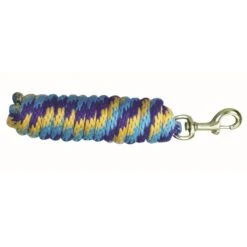 Western Rawhide 10' Poly Lead W/Solid BrassBolt Snap - Purple/Turquoise/Marigold