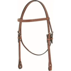 Western Rawhide Country Legend Browband Headstallwith Basket Tooling - Chestnut
