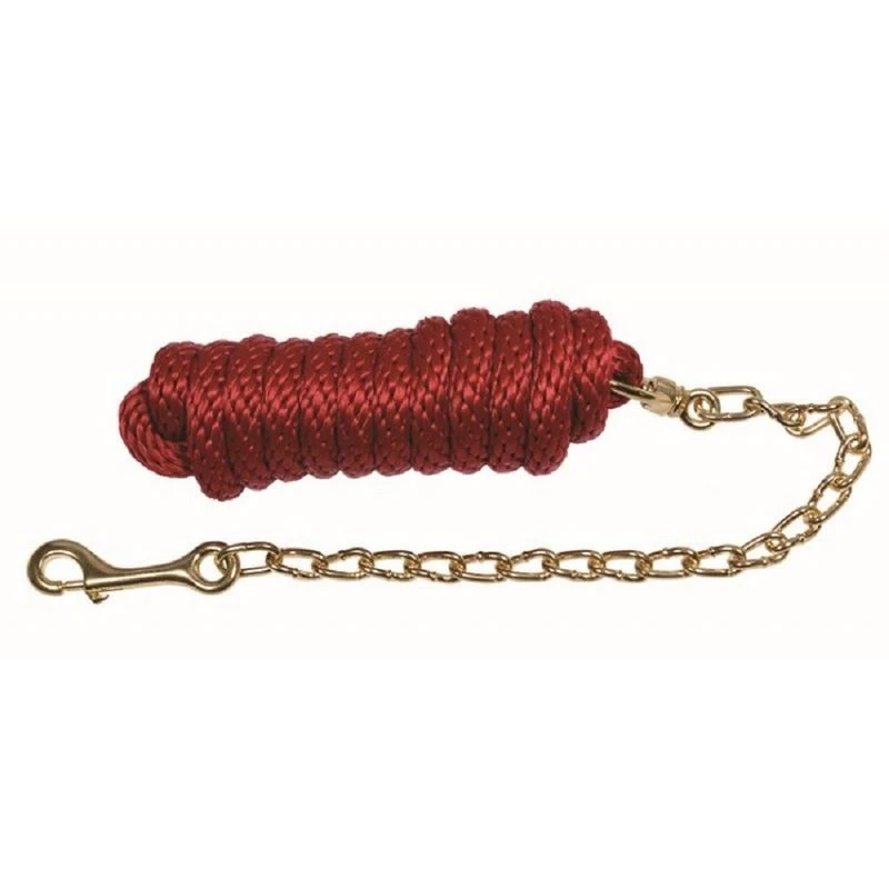 Western Rawhide Signature Classic Lead Rope W/Chain - Red 3 Western Rawhide Signature Classic Lead Rope W/Chain - Red