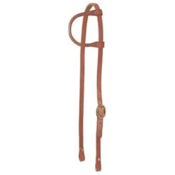 Western Rawhide Ear Headstall W/Chicago Screws - Brown