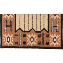 Western Rawhide Country Legend Bridge New Zealand Wool Standard Show Blanket - Beige/Black/Tan