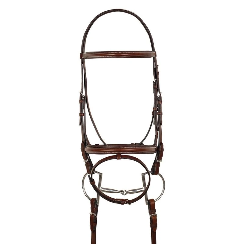 Harmohn Kraft Raised Padded Event Bridle W/Flash And Web Reins - Oakbark 3 Harmohn Kraft Raised Padded Event Bridle W/Flash And Web Reins - Oakbark