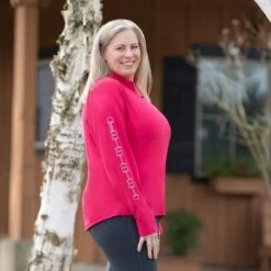 Irideon Women's AirTech Half Zip - Cerise -The Equestrian Shop 449278 800 800