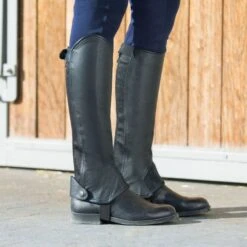 Horze Classic Leather Half Chaps - Black -The Equestrian Shop 451346 800 800