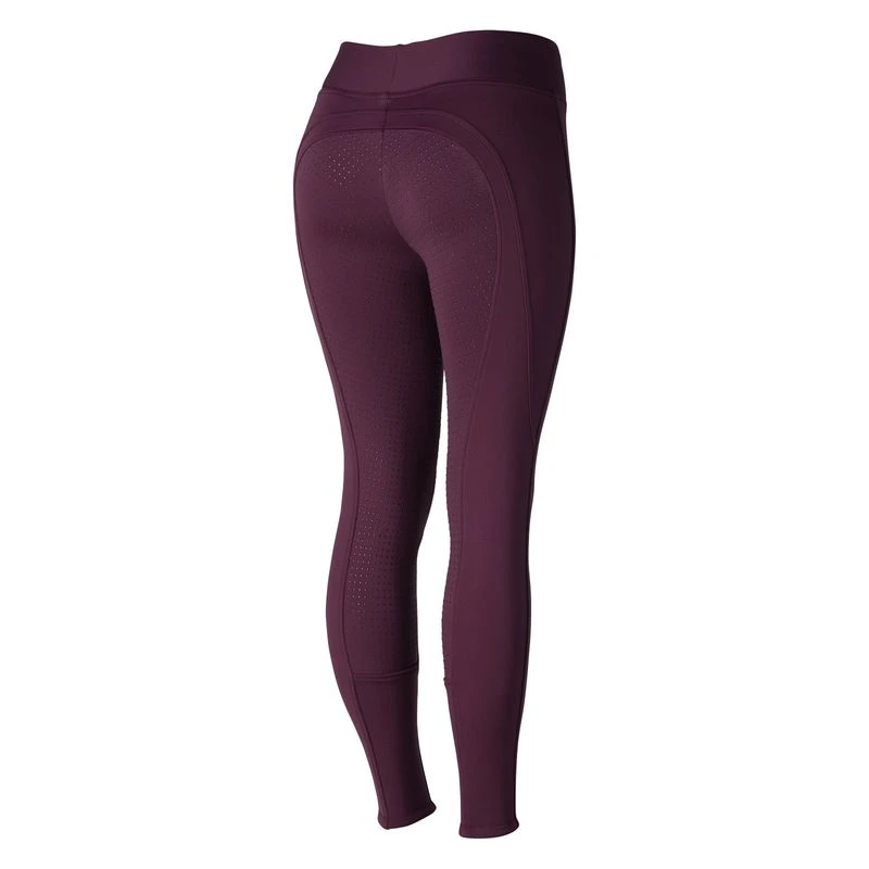Horze Women's Active Winter Full Seat Tights - Eggplant Dark Purple 5 Horze Women's Active Winter Full Seat Tights - Eggplant Dark Purple - Image 3