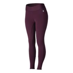 Horze Women's Active Winter Full Seat Tights - Eggplant Dark Purple 9 Horze Women's Active Winter Full Seat Tights - Eggplant Dark Purple -The Equestrian Shop 452738 800 800