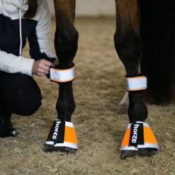 Horze Reflective Leg Straps - Orange -The Equestrian Shop 454667 800 800