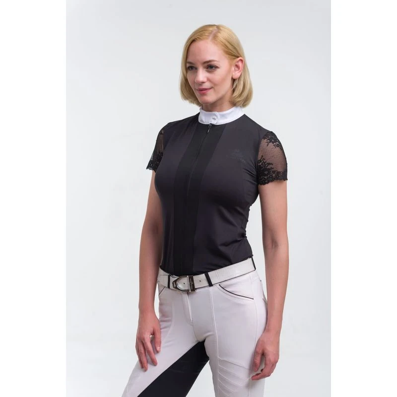 Cavalliera Women's Angel Short Sleeve Show Shirt - Black 3 Cavalliera Women's Angel Short Sleeve Show Shirt - Black