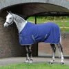 Weatherbeeta Cotton Show Sheet With Surcingles II Standard Neck - Dark Blue/Grey/White -The Equestrian Shop 470526 800 800