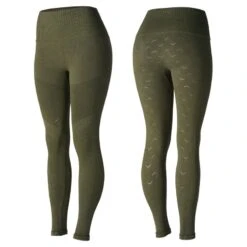 Horze Women's Vanessa Slimming Seamless Tights - Dark Lichen Green