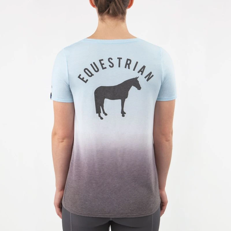 Irideon Women's Dip Dye Equestrian Swing Tee - Energy Blue 5 Irideon Women's Dip Dye Equestrian Swing Tee - Energy Blue - Image 3