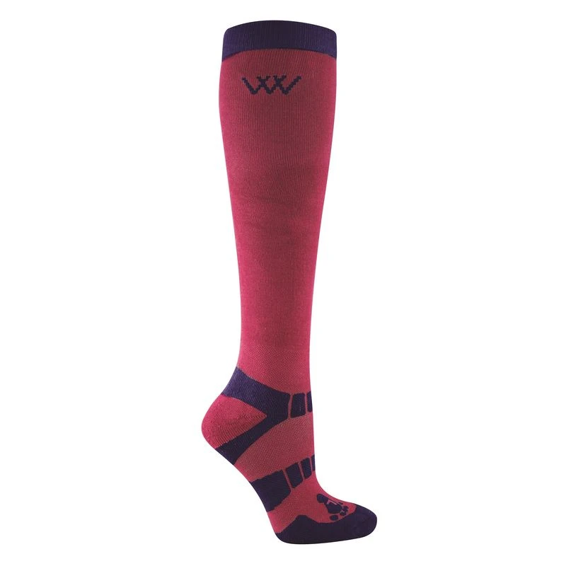 Woof Wear Winter Riding Sock 2 Pairs - Shiraz/Navy 3 Woof Wear Winter Riding Sock 2 Pairs - Shiraz/Navy