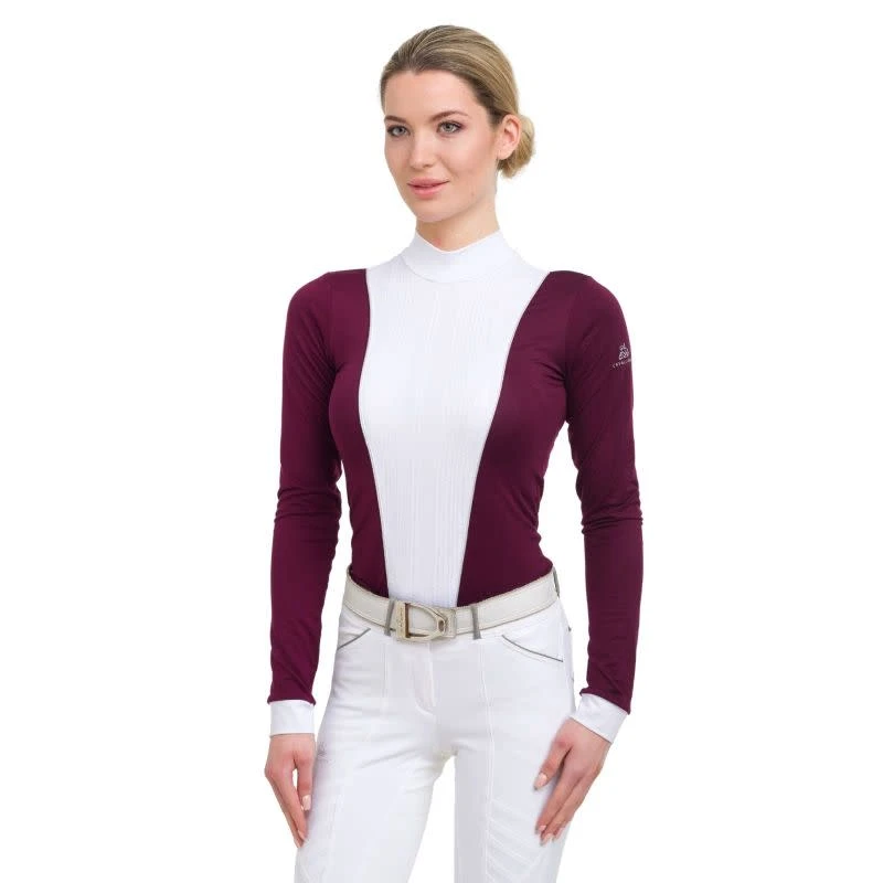 Cavalliera Women's Queen Long Sleeve Show Shirt - Aubergine 3 Cavalliera Women's Queen Long Sleeve Show Shirt - Aubergine