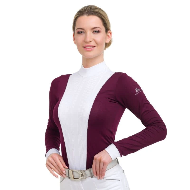 Cavalliera Women's Queen Long Sleeve Show Shirt - Aubergine 5 Cavalliera Women's Queen Long Sleeve Show Shirt - Aubergine - Image 3