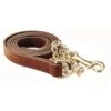 Perri's 1" Leather Lead W/Chain - Chestnut/Brass -The Equestrian Shop 500308 800 800