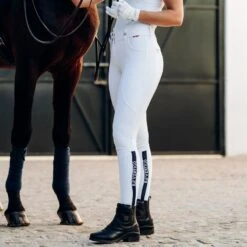 B Vertigo Women's Davina Knee Patch Breeches - White -The Equestrian Shop 530301 800 800