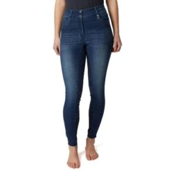 Horze Women's Kaia Full Seat Denim Breeches W/Crystal Detail - Dark Blue 11 Horze Women's Kaia Full Seat Denim Breeches W/Crystal Detail - Dark Blue -The Equestrian Shop 530760 800 800