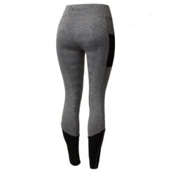 Horze Women's Selena Sporty Riding Tights W/Mesh Lower Leg - Shadow Grey/Ash Gray