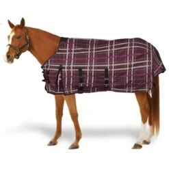 Pessoa Alpine1200D Turnout 180g W/Belly Cover - Carob Brown/Fuchsia Plaid