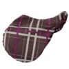 Pessoa Alpine 1200D Saddle Cover - Carob Brown/Fuchsia Plaid -The Equestrian Shop 533834 800 800