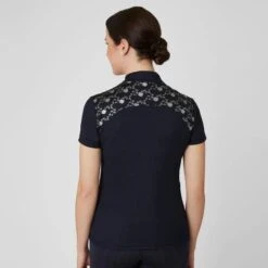 Horze Women's Kaitlin Short Sleeved Performance Shirt W/ Flower Print - Peacoat Dark Blue -The Equestrian Shop 543293 800 800