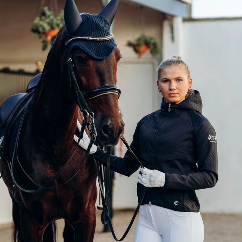 B Vertigo Women's Norah Scuba Tech Hooded Jacket - Dark Navy 5 B Vertigo Women's Norah Scuba Tech Hooded Jacket - Dark Navy - Image 3