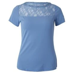 B Vertigo Women's Natalia Boat Neck Shirt W/Lace Detail - Infinity Blue