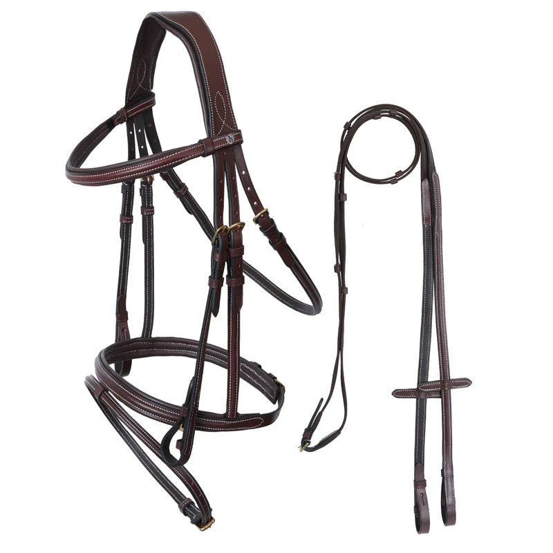 Horze Buxton Flash Bridle W/Reins - Brown 4 Horze Buxton Flash Bridle W/Reins - Brown - Image 2