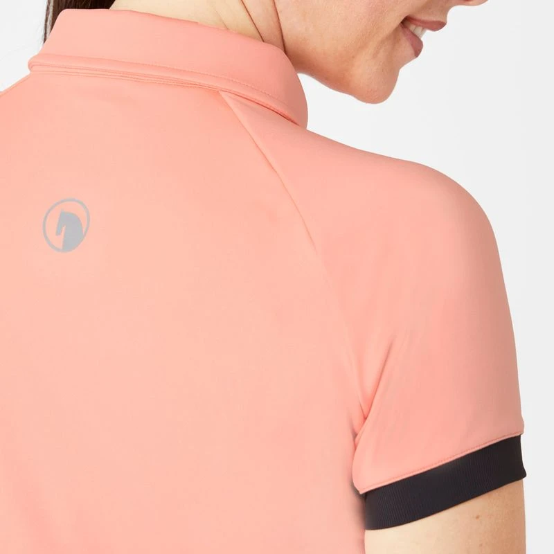 Horze Women's Laura Ventilated Polo Training Shirt - Peach Amber Pink 6 Horze Women's Laura Ventilated Polo Training Shirt - Peach Amber Pink - Image 4