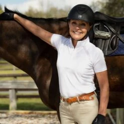 Equinavia Women's Ingrid Short Sleeved Show Shirt - White 10 Equinavia Women's Ingrid Short Sleeved Show Shirt - White -The Equestrian Shop 552208 800 800