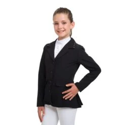 Cavalliera Kids' I Love Crystals Show Jacket - Black/Rose Gold