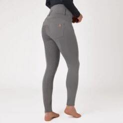 Horze Women's Tara Full Seat Breeches - Steel Grey -The Equestrian Shop 563443 800 800