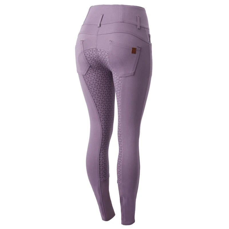 Horze Women's Tara Full Seat Breeches - Grey Ridge Purple 3 Horze Women's Tara Full Seat Breeches - Grey Ridge Purple