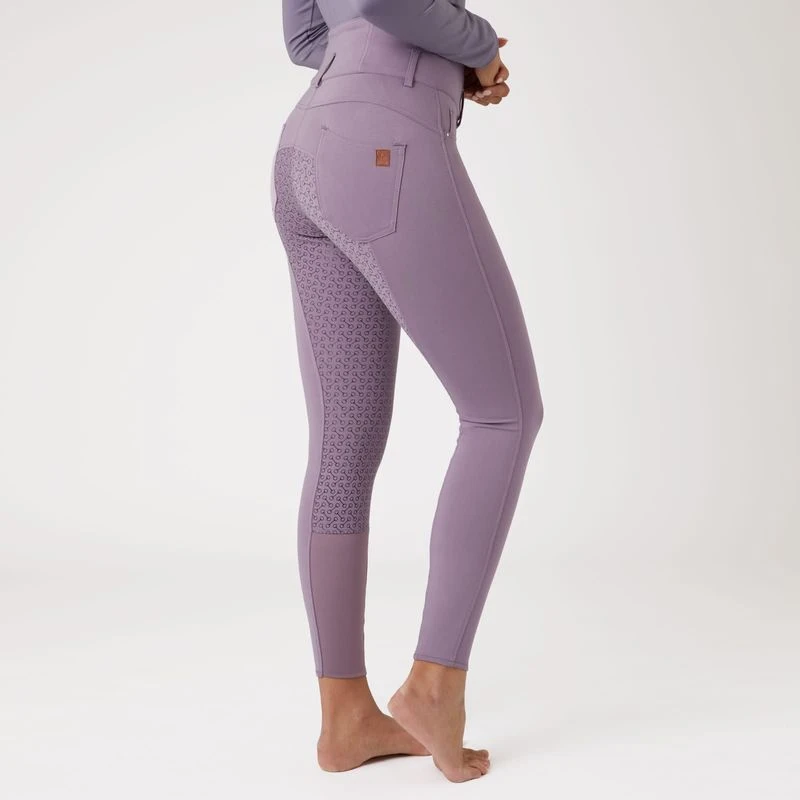 Horze Women's Tara Full Seat Breeches - Grey Ridge Purple 5 Horze Women's Tara Full Seat Breeches - Grey Ridge Purple - Image 3