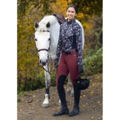 Kerrits Women's Sit Tight Wind Pro Knee Patch Tights - Mahogany -The Equestrian Shop 575557 800 800