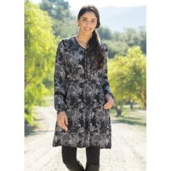 EQL Women's Ecovero Boheme Tunic Dress - Black Patchwork Paisley -The Equestrian Shop 582617 800 800