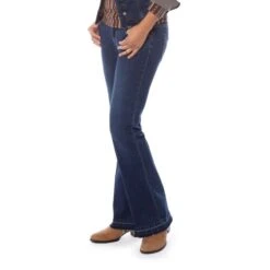 EQL Women's In Motion Bootcut Jean W/Raw Hem - Midnight Wash -The Equestrian Shop 584675 800 800